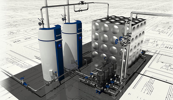 容積式熱水鍋爐系統圖